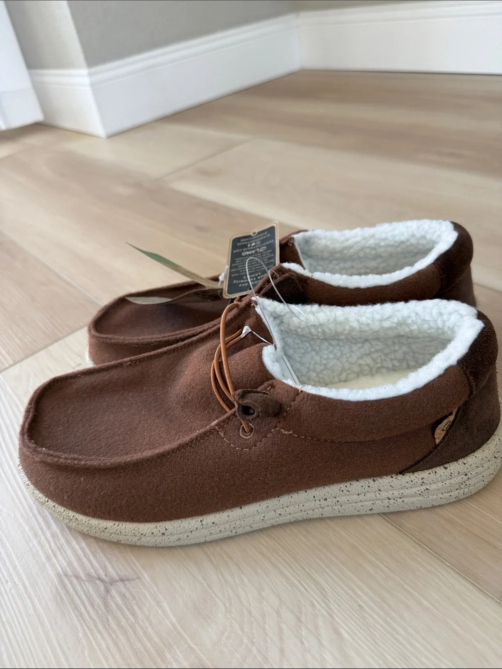 NWOB Lamo Samuel Chestnut Wool Men's Slip-On Shoe Size 10